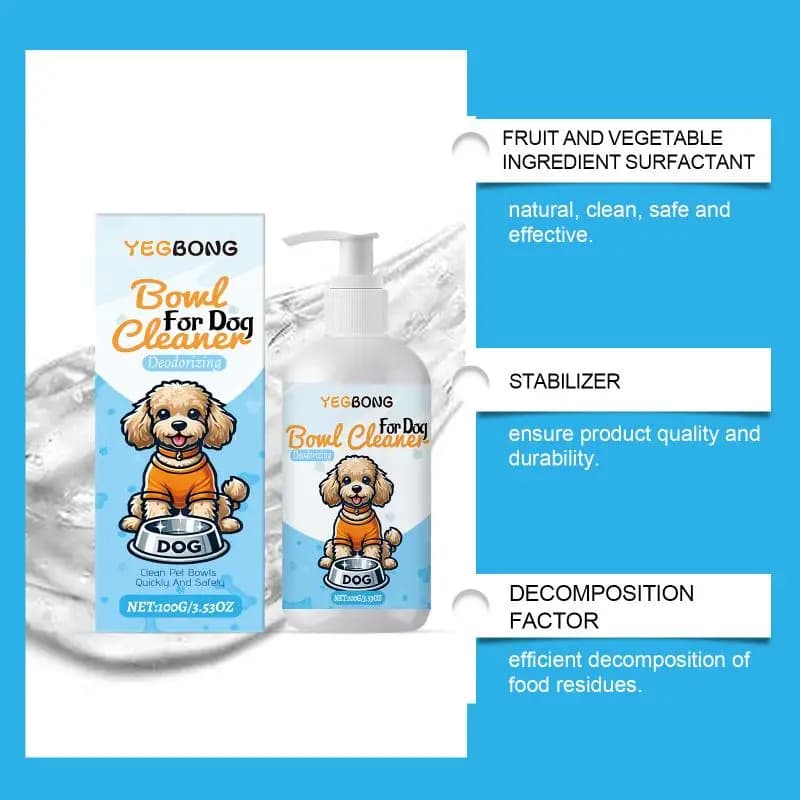 Tough on Grime Yegbong Food-Safe Pet Bowl Cleaner Gentle on Bowls Safe For Stainless Steel Ceramic and Plastic Bowls