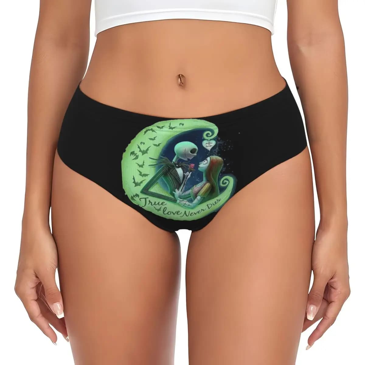 Women's Nightmare Before Christmas Jack Skellington Sally, breathable female underwear, briefs, panties.