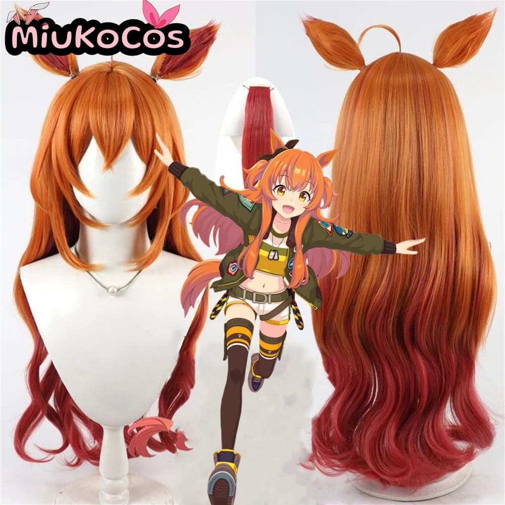 DISPONIBILE Parrucca Cosplay Mayano Top Gun con Orecchie e Coda MiukoCosplay Umamusume: Pretty Derby Parrucca Lunga per Cosplay