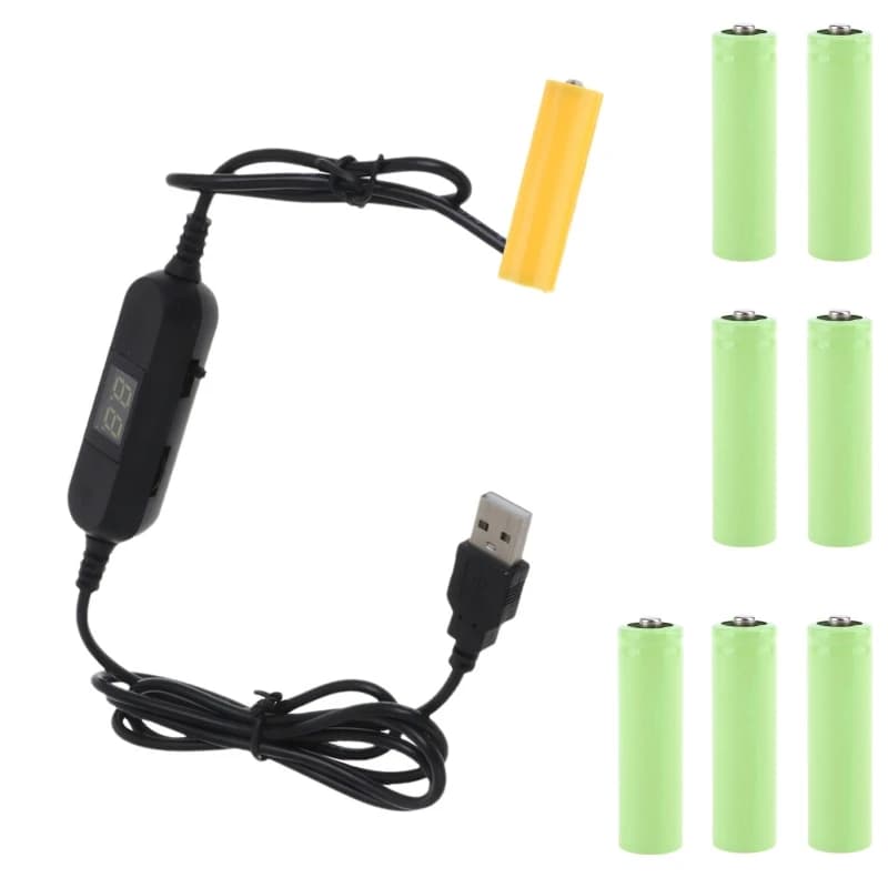 1.2M USB a 1.5V-12V AA/AAA eliminatore batteria universale tensione regolabile AA/AAA cavo batteria fittizio sostituire batterie 1-8 pezzi