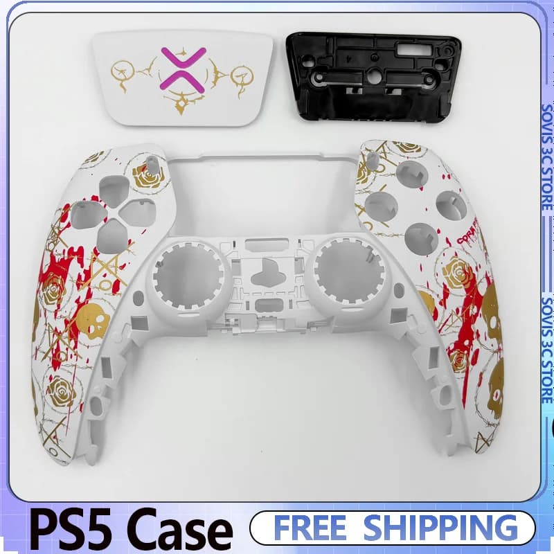 Cover per Controller Gaming a Tema Teschio, Faceplate Fai-da-te Opaca con Touchpad per Controller PS5, Scocca di Ricambio, Accessorio per Controller Gaming