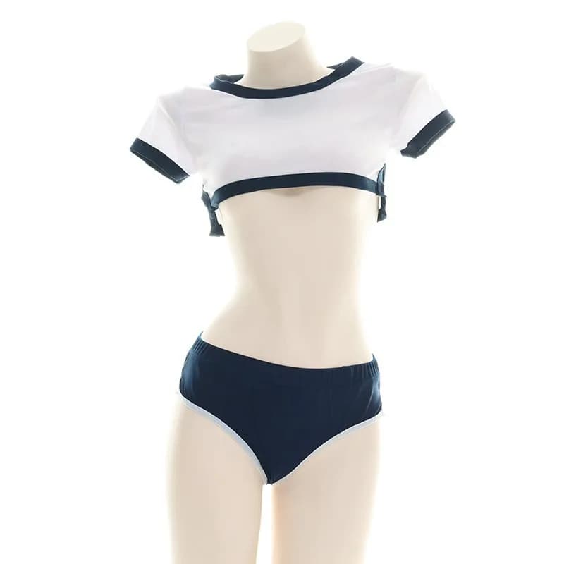 Amine Japanese Student Short Gymnastics Suit Girls Swimsuit Cosplay Costume Women Bikinis Bathing Suit School Girls Role Play