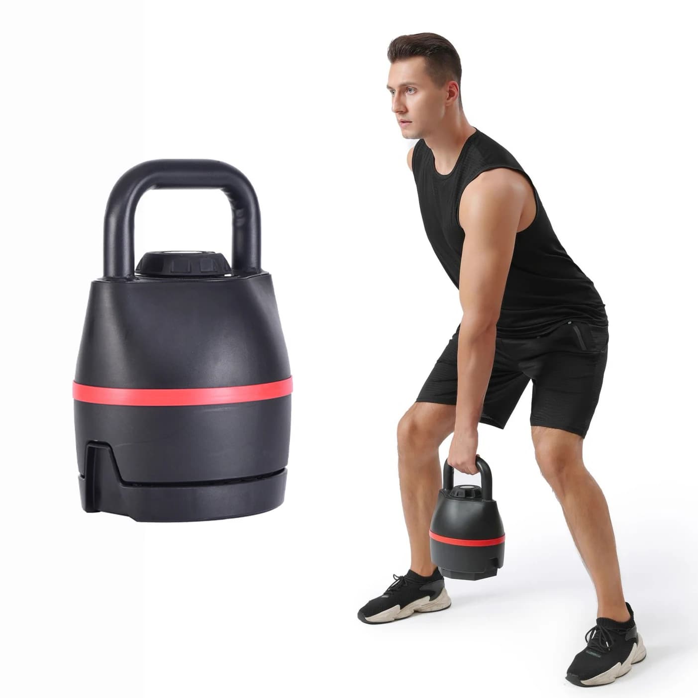 DUTRIEUX2024 New Gym Fitness Kettlebell adjustable 6 weight levels 40 pounds 18 kg Quickly free weight Kettle Bell