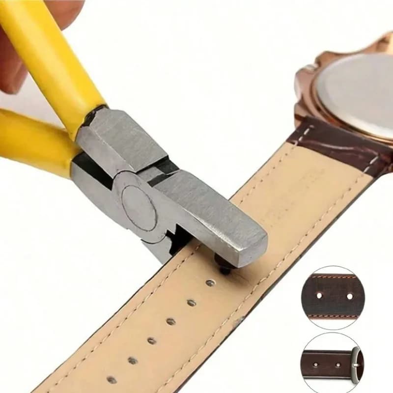 Pinza Universale per Forare Cinturini di Orologi, Strumento per Forare Pelle, Pinza per Fori da 2.0mm