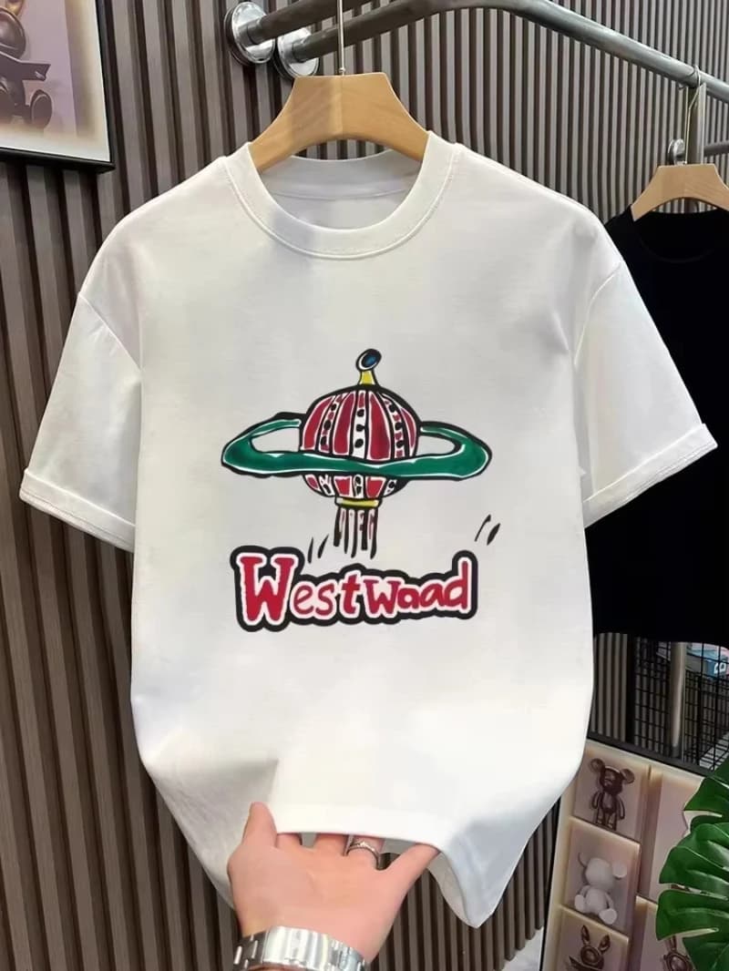 New Korea 2026 Luxury Brand Graphic Print TShirt Men Woman O-Neck Cotton Casual Clothes Hip Hop Short Sleeve Clothing Tee Blouse