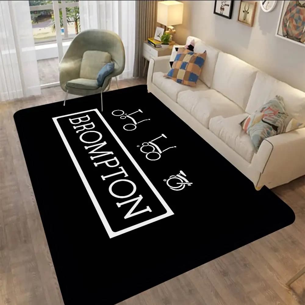 Brompton logo bath mat, children's room decoration, balcony anti-slip mat, welcome carpet for living room