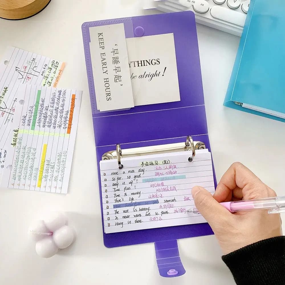 Notebook creativo a fogli mobili fai-da-te con doppio foro, quaderni memo a colori Macaron, linea orizzontale, diario, pianificatore, ufficio scolastico