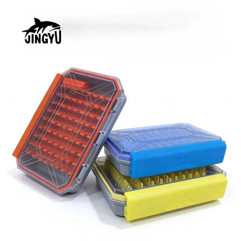 JINGYU Multifunctional Waterproof Lure Box Transparent Single Side Bait Storage Case Jig Hook Fishing Tackle Organizer Box