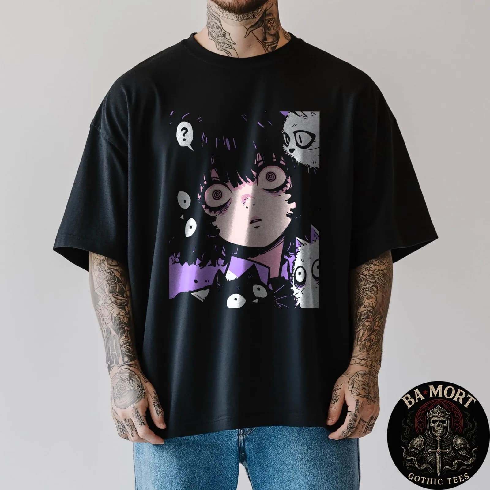 T-shirt Creepy Kawaii Goth Anime Neko Japan Manga