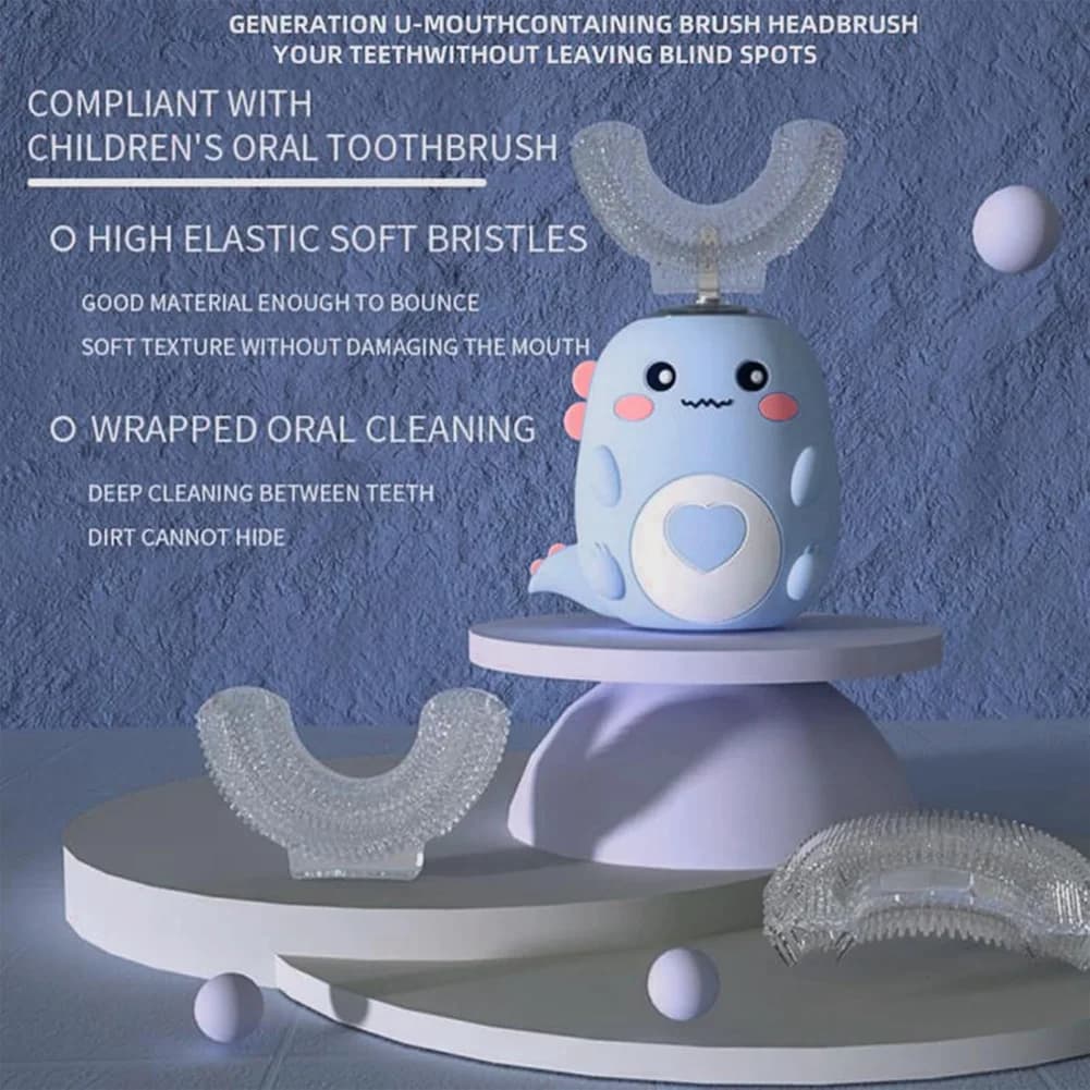 【EXCLUSIVO】Spazzolino elettrico a forma di U per bambini, vibrazione sonica ad alta frequenza multimodale (2-12 anni)