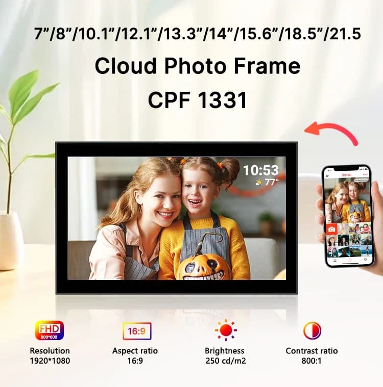 Album fotografico elettronico con cornice per foto touch screen LCD WiFi digitale OEM ODM