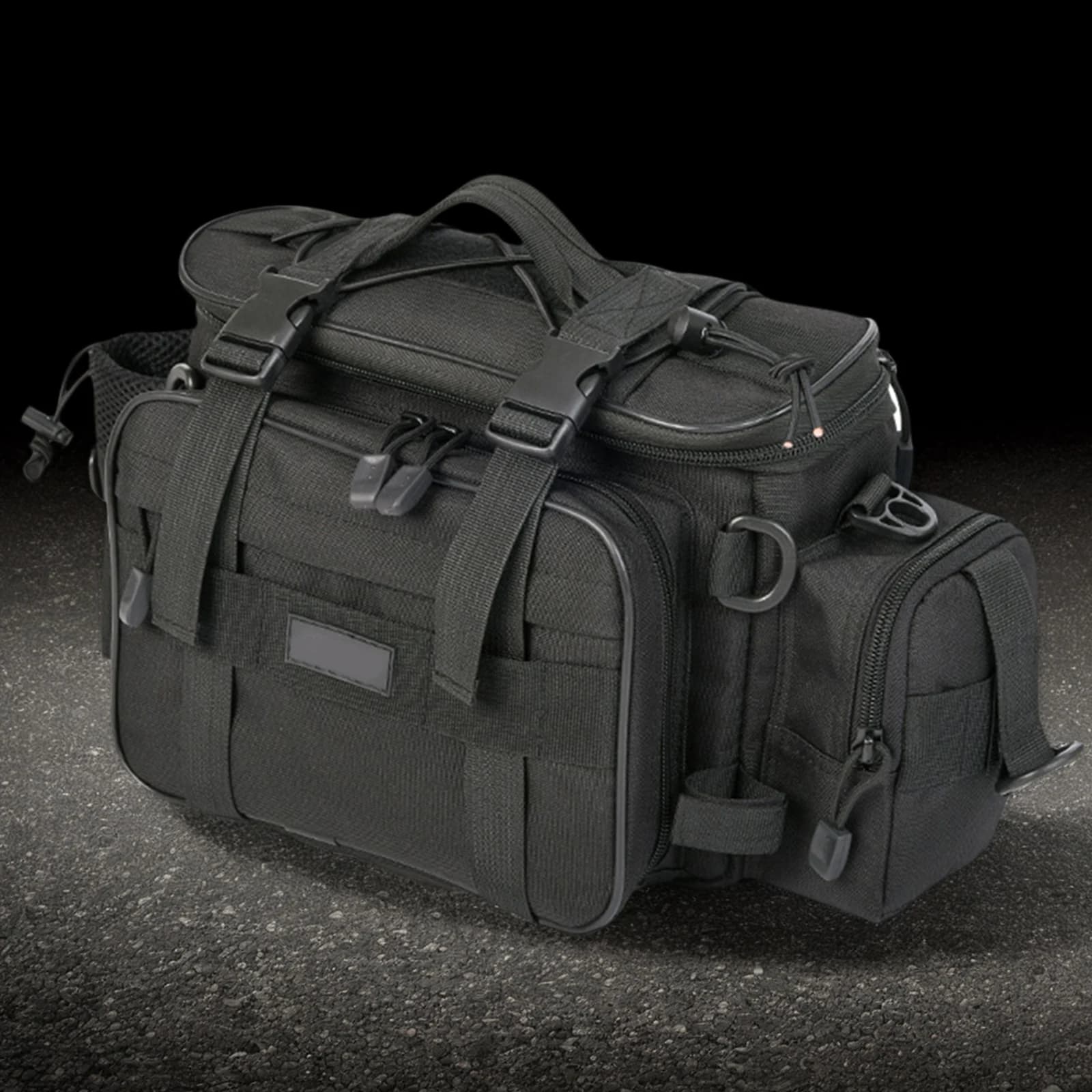 Reinforced fishing gear bags, multifunctional bait bag, fishing gear organizer (Black)
