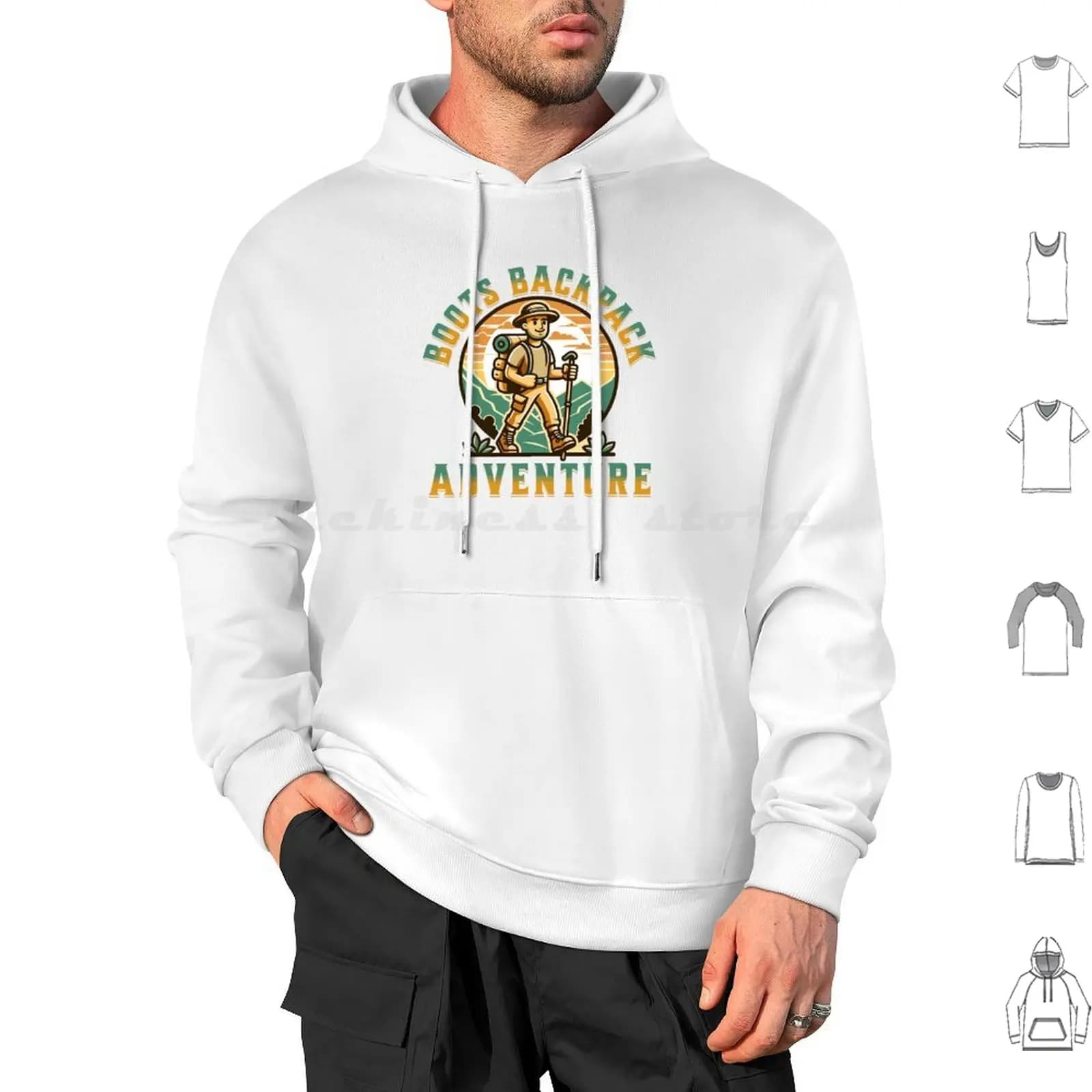 Stivali Zaino Adventure Day Trekking Felpa con cappuccio in cotone Manica lunga Avventure all'aria aperta Nature Walks Trail Gear Escursionismo leggero