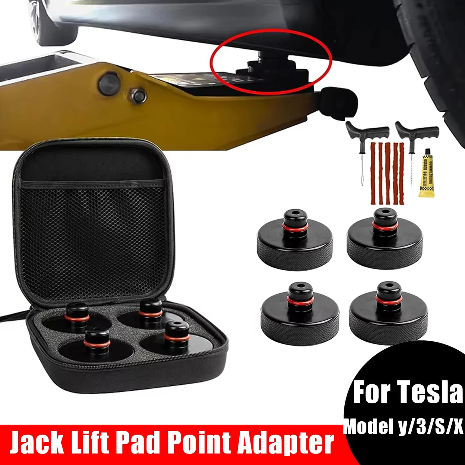 Per Tesla Gomma Jack Lift Pad Point Adattatore Per Tesla Modello 3/Y/S/X/3+ Modello Y 2025 Jack Lift Pad Point Adattatore