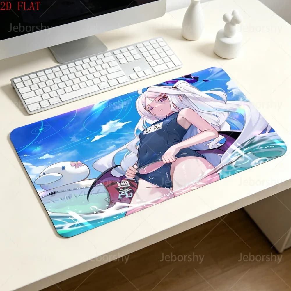 Tappetino per mouse da gioco Blue Archive Hina Sorasaki - Tappetino da scrivania Anime Demon Girl per giocatori PC