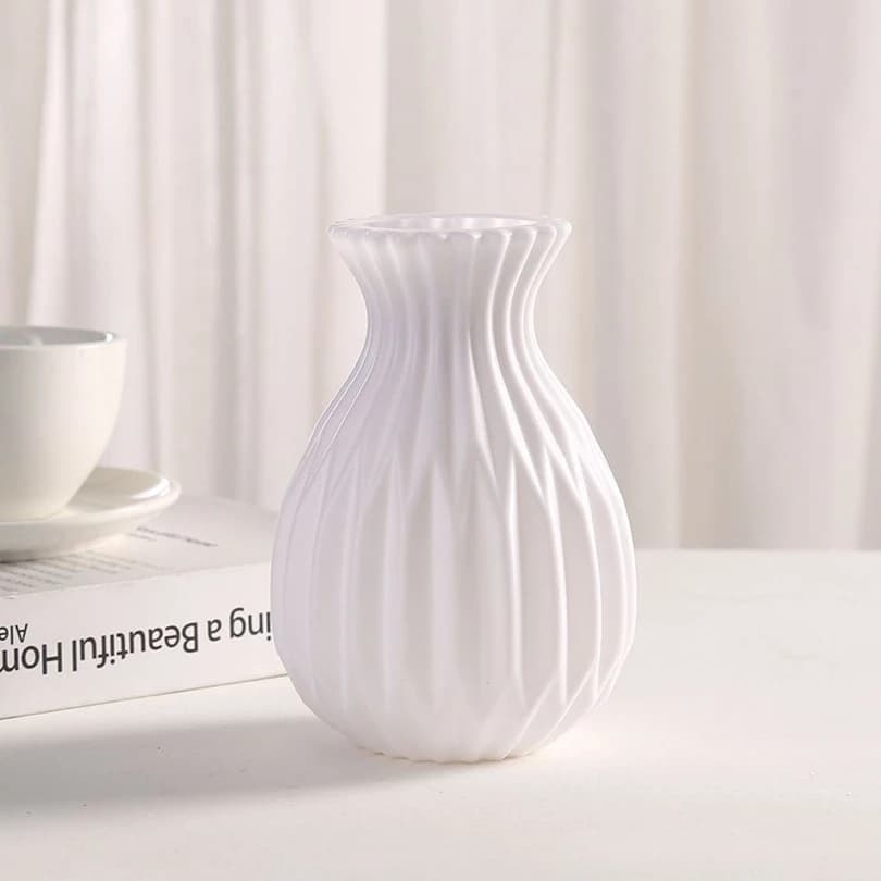 1pc Vaso di Plastica Bianco Imitazione Ceramica Fiori Vasi Nordic Decor Matrimonio Casa Tavolo Regali Fai Da Te Bonsai Festival Festa Cortile