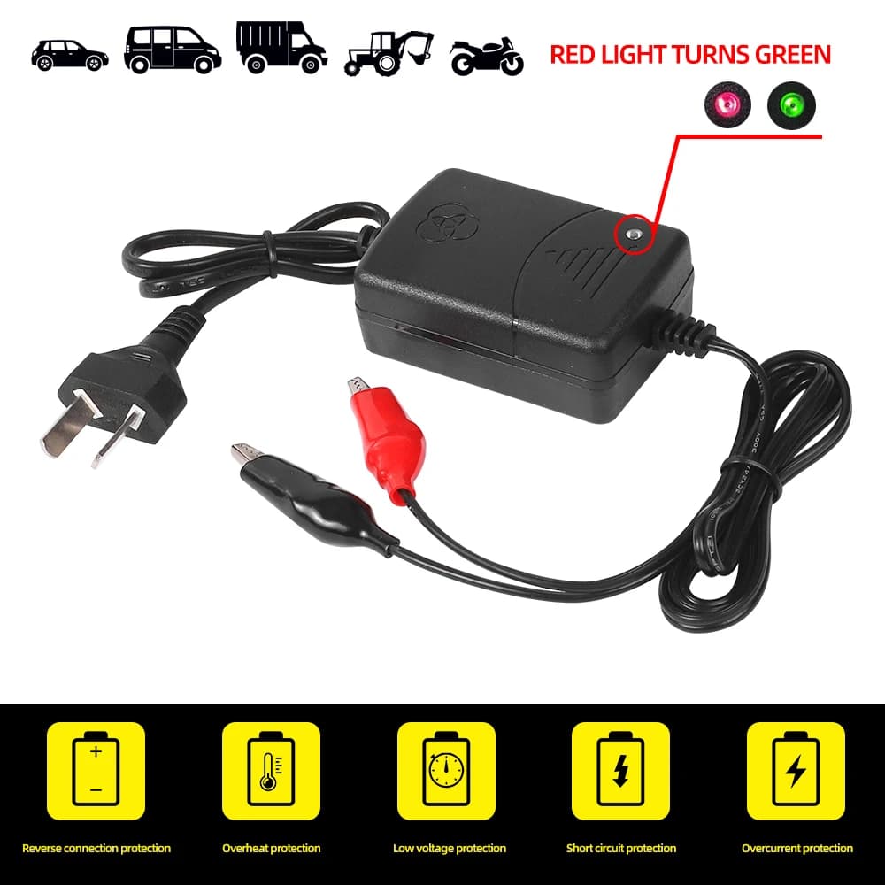 12V 1300mA Smart Car Battery Charger AU EU US UK Plug Intelligent Lead Acid Battery Charger for Motorcycle Boat Truck