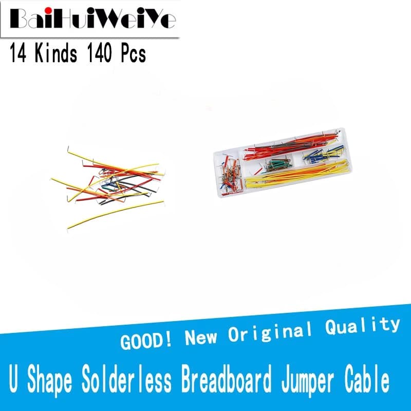 140 Pz/lotto 14Tipo a Forma di U Senza Saldatura Breadboard Jumper Cavo Kit di Filo Per PCB Bordo di Pane Arduino Shield Per Raspberry Pi Goccia