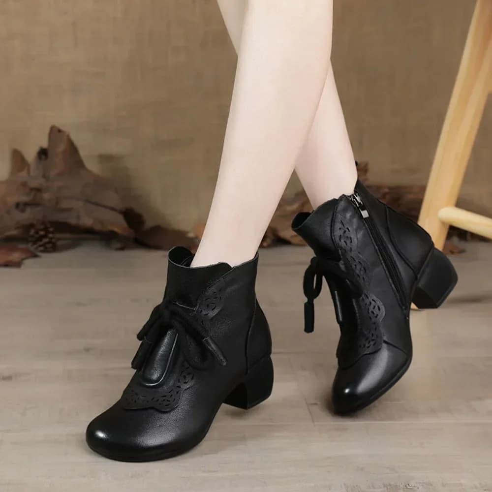 Stivali in pelle casual moda autunno inverno per donna Scarpe calde in cotone tinta unita Donna Nuovo design alla caviglia Botas De Mujer