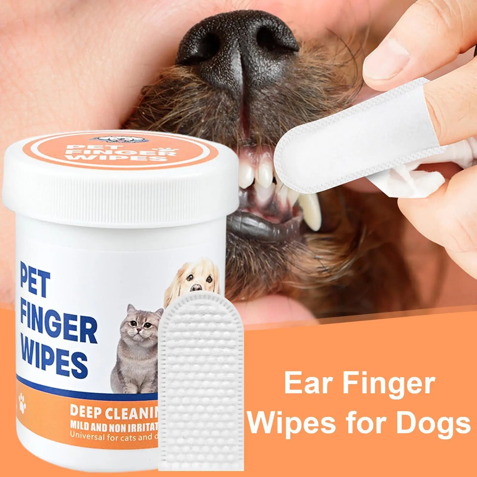 Nuove Salviette Morbide per la Pulizia delle Orecchie dei Cani, Cuscinetti Detergenti Sicuri a Base Vegetale per la Cura, la Toelettatura e il Bagno degli Animali Domestici