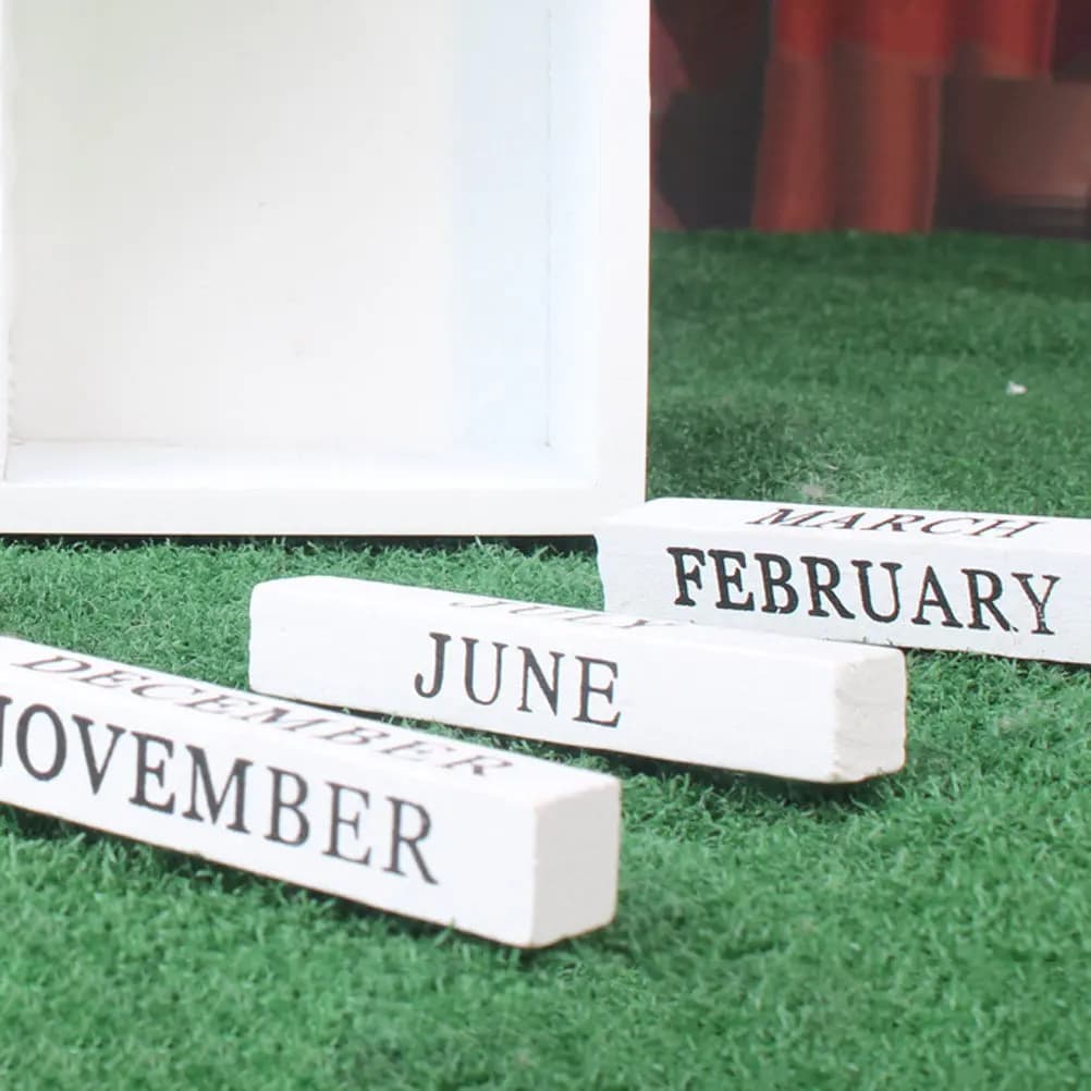 Calendario a blocchi in legno, calendario perpetuo da scrivania con visualizzazione di mese e data, decorazione da scrivania in stile vintage, decorazione per la scrivania degli insegnanti