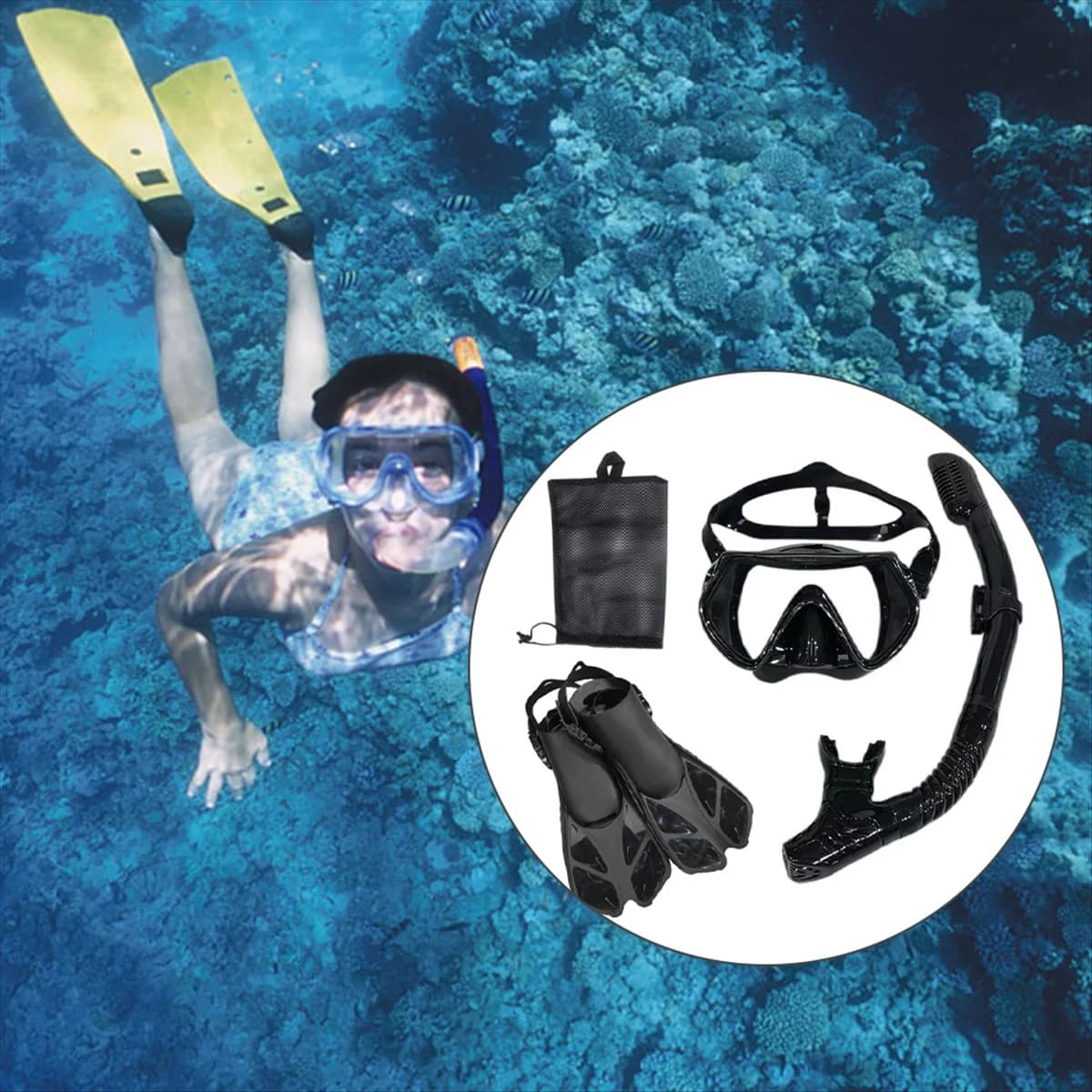 ABNJ Snorkel Mask and diving glasses Set of unisex diving tubes for adults
