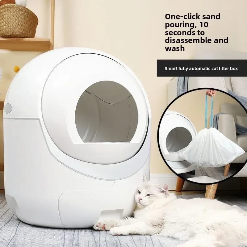 Lettiera automatica intelligente per gatti, toilette per gatti completamente chiusa con deodorante