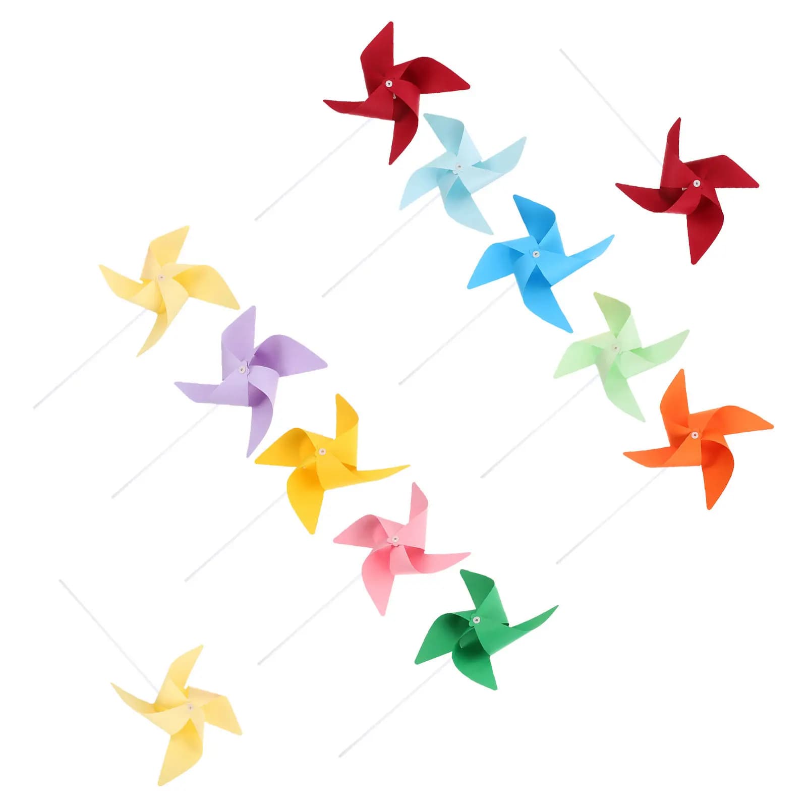 12Pcs Children Pinwheels Craft Kit DIY Graffiti Windmill Smooth Edges Safe Durable Early Education Parent Interaction