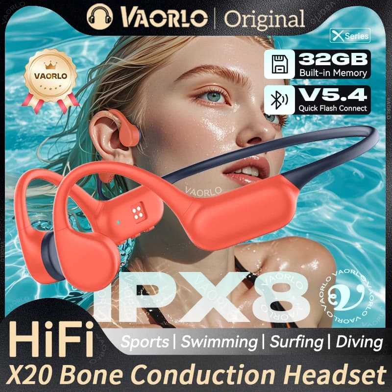 Cuffie wireless a conduzione ossea originali Bluetooth 5.4 Lettore MP3 da 32 GB IPX8 impermeabili Cuffie sportive per nuoto Musica HIFI OpenSwim Pro2 per corsa Ciclismo Fitness