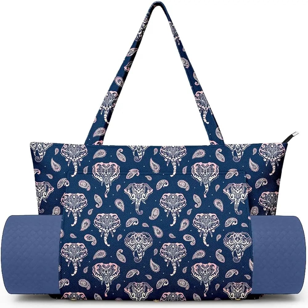 Borsa da yoga da donna con porta tappetino - Borsa fitness grande con tasca per tappetino per Pilates, palestra, viaggi, ufficio e spiaggia