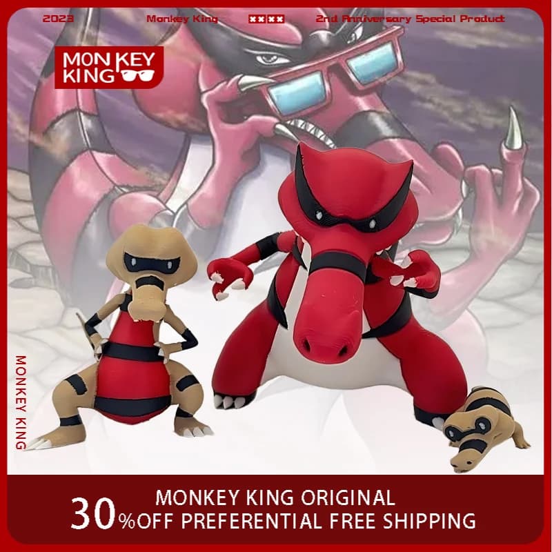 Disponibile Stampa 3D 15 cm Pokemon Figura Krookodile Sandile Anime Modello da collezione Decorazioni per il desktop in PVC Regali per bambini per le vacanze