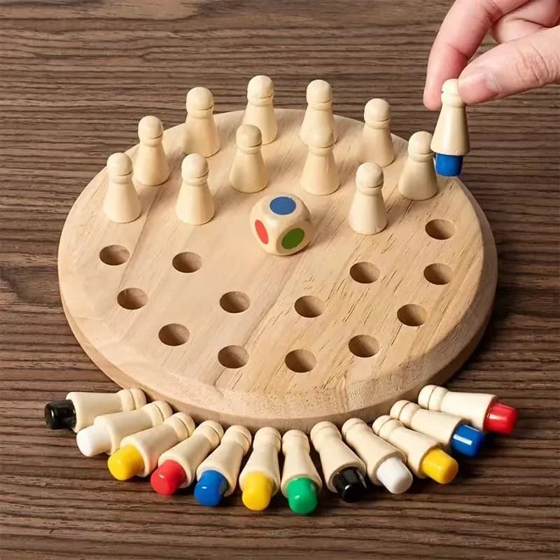 Gioco di Memoria in Legno per Bambini, Gioco da Tavolo Educativo Prescolare, Gioco di Scacchi per Allenamento Intellettuale