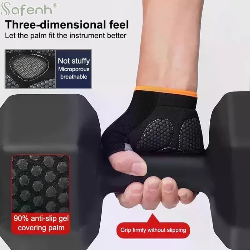 Guanti da Palestra Antiscivolo Mezze Dita Traspiranti per Uomo Donna Allenamento Sollevamento Pesi Sport Uso Durevole
