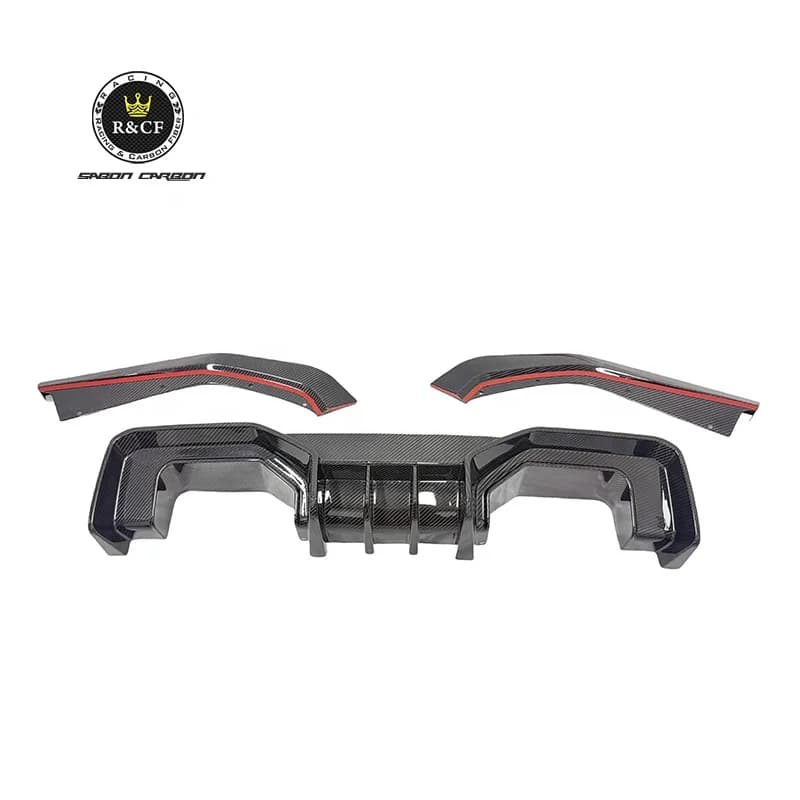 AD Style Dry Carbon Fiber Rear Bumper Diffuser Lip 3-PC for G80 M3 G82 M4 2020+