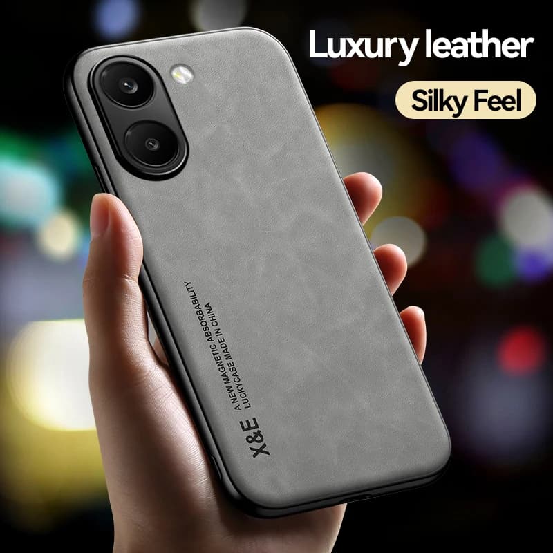 Luxury Leather Case for Xiaomi Poco X8 Pro Max X7 X6 Magnetic Car Holder Phone Shell for Poco X8 X7 X6 Pro Fundas