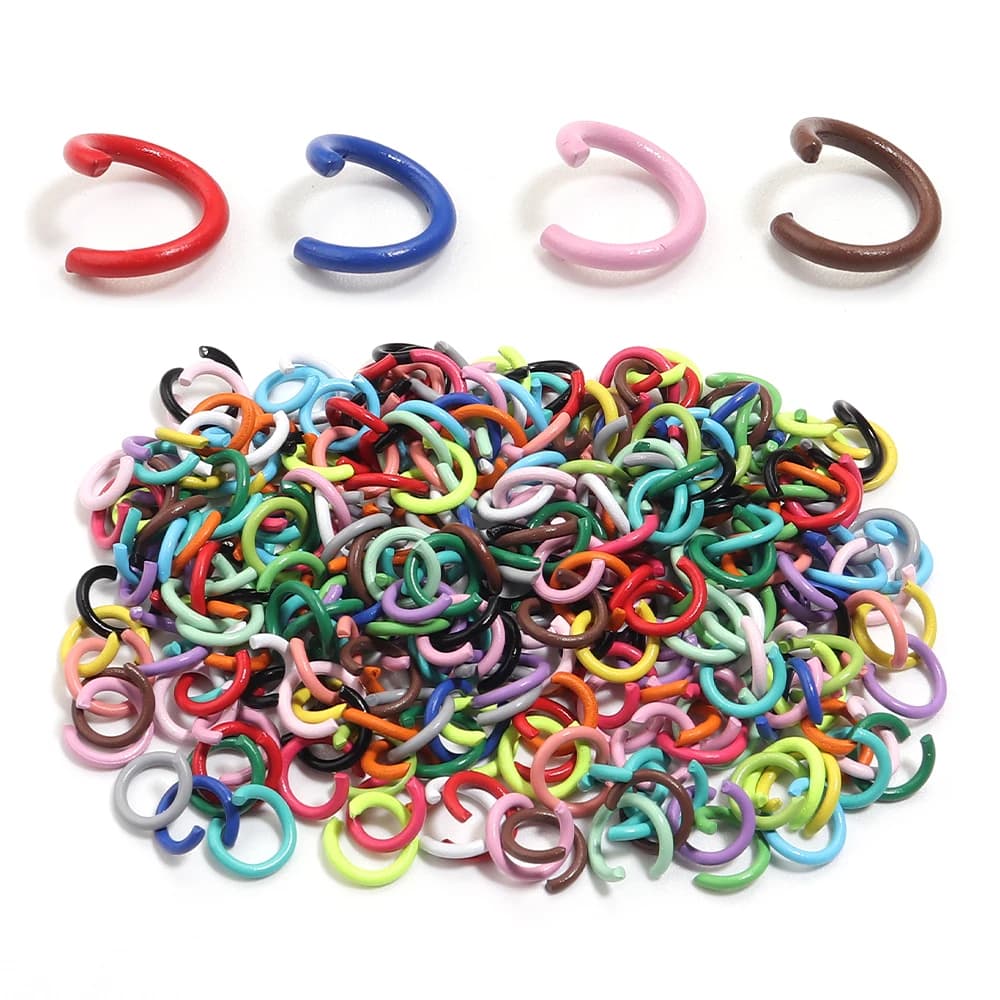 200pcs 8mm Open Jump Rings Colorful Metal Iron Split Single Rings Connectors For DIY Jewelry Making Necklace Earrings Keychain