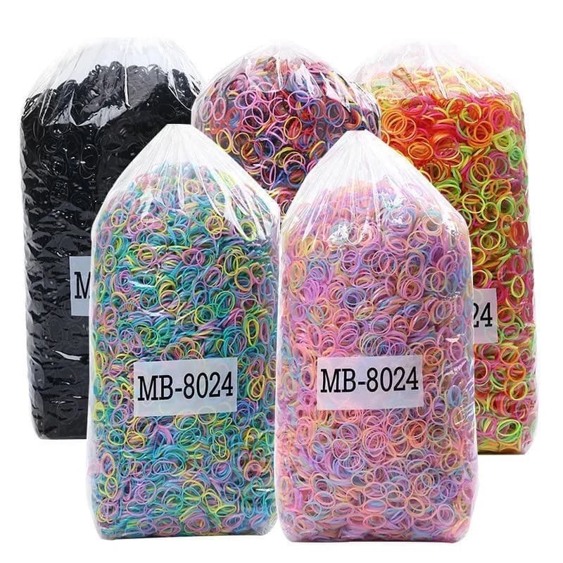 1000 pezzi fasce per capelli usa e getta colorate ragazze elastico in gomma per bambini coda di cavallo fascia per capelli accessori per capelli per bambini