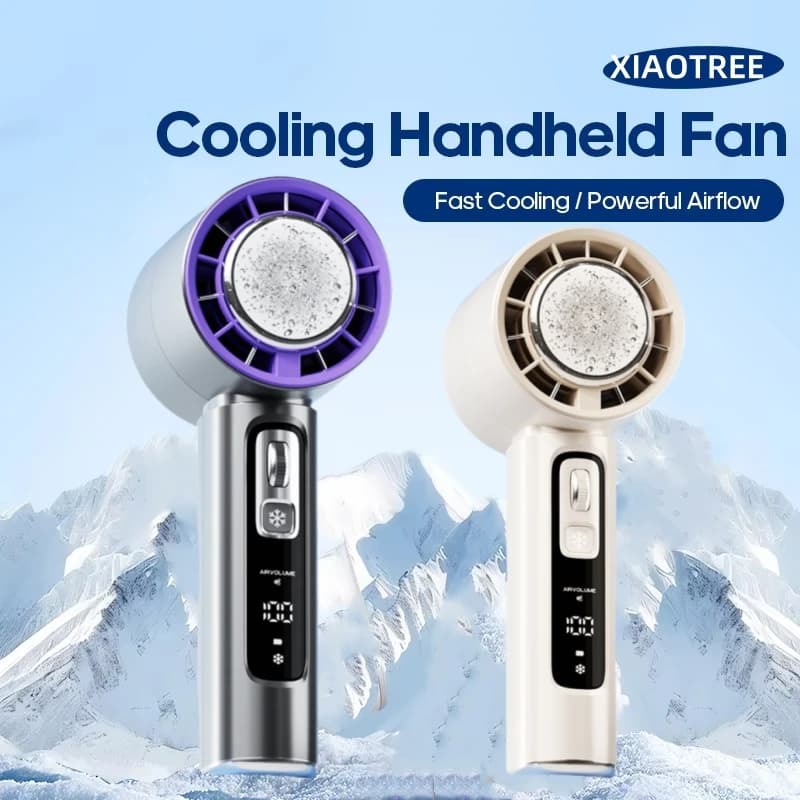 XIAOTREE New Semiconductor Refrigeration High-speed Handheld Electric Fan 4000mAh USB Portable Rechargeable Outdoor Small Fan