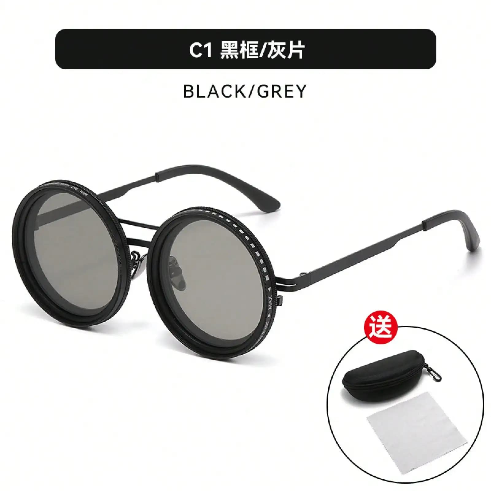 2026 Fashion New unisex handmade ND9 level Sunglasses Stepless Rotating Filter Retro Polarized Sunglass Cycling Sports Glassees