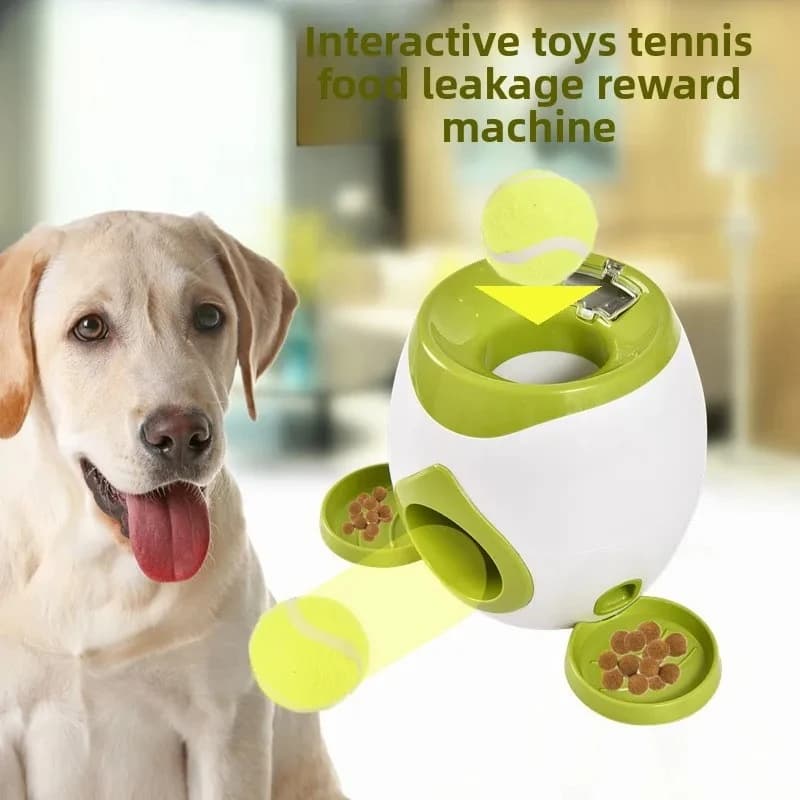 Lanciatore Automatico di Palline da Tennis 2 in 1 e Giocattolo Interattivo per Cani, Macchina per Premi e Divertimento