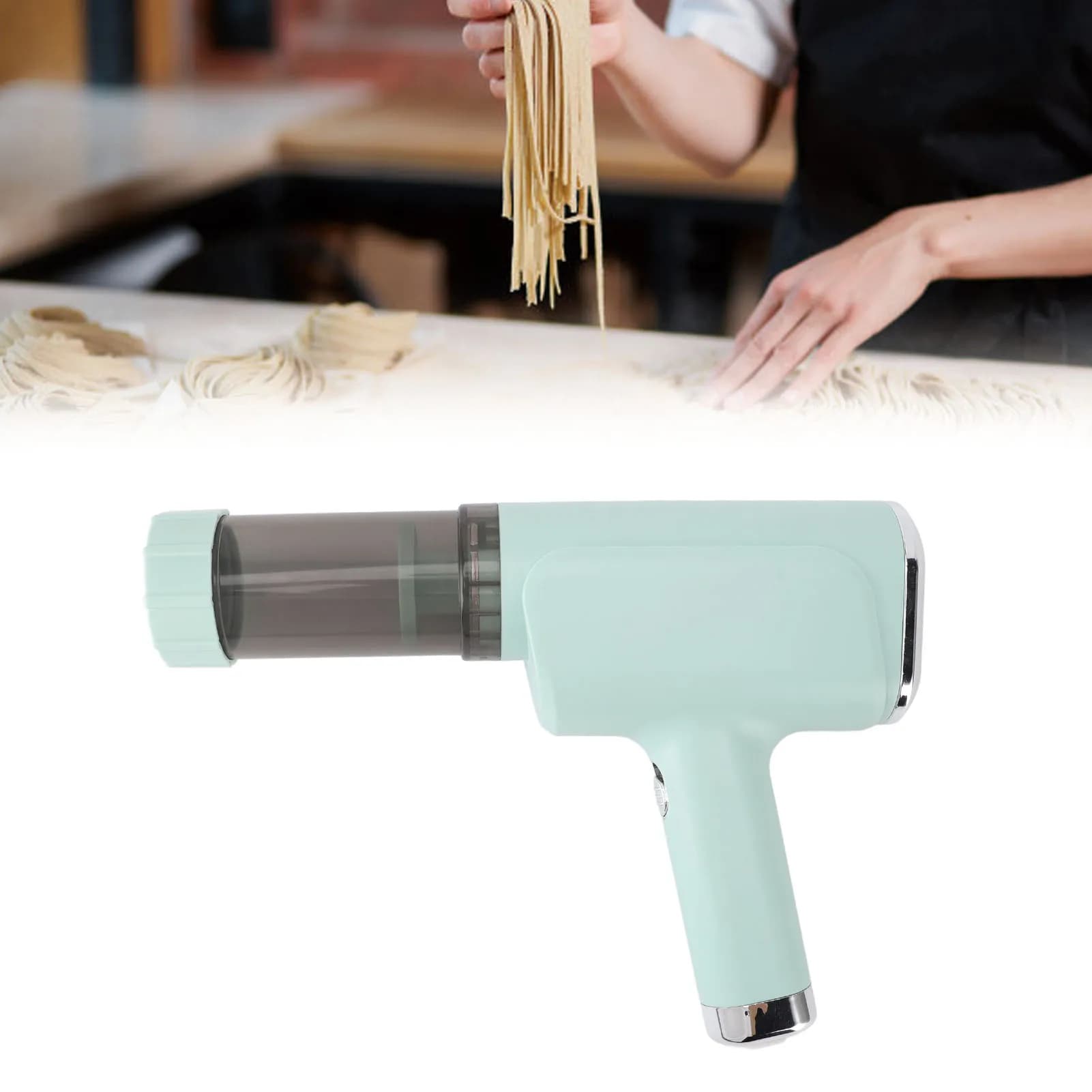 Macchina per la produzione di pasta elettrica USB Dispositivo per la produzione di ramen di noodle portatile portatile automatico per la cucina domestica Strumento domestico verde