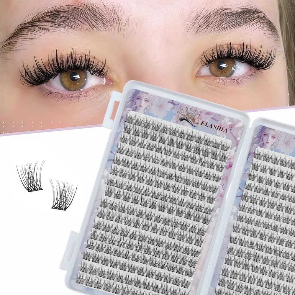 ‌Bulk Book-Style Lazy Fish-Tail Trio Set: Ultra-Soft Natural-Looking Single-Cluster Segmental False Eyelashes for Beginners