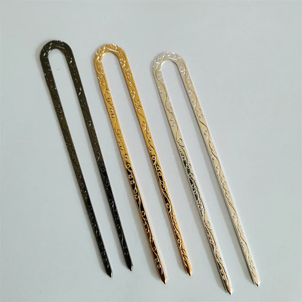 3 pz/set Nero U Forma Forcelle Moda Bastoni Per Capelli In Lega Perni di Capelli Pinze Copricapo per Le Donne Ragazza Capelli Accessori Fatti A Mano
