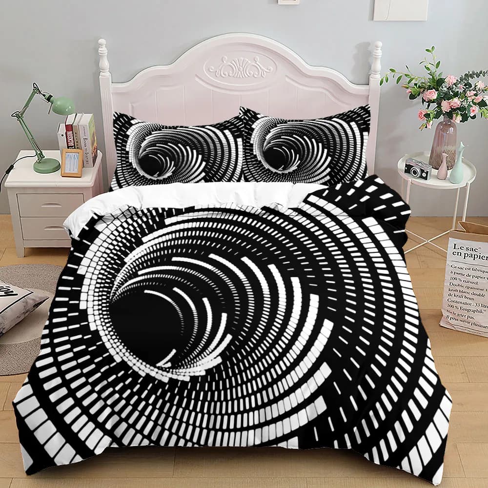 Set biancheria da letto 3D Space Tunnel King Queen Double Full Twin Copripiumino singolo Federa Set biancheria da letto per amici