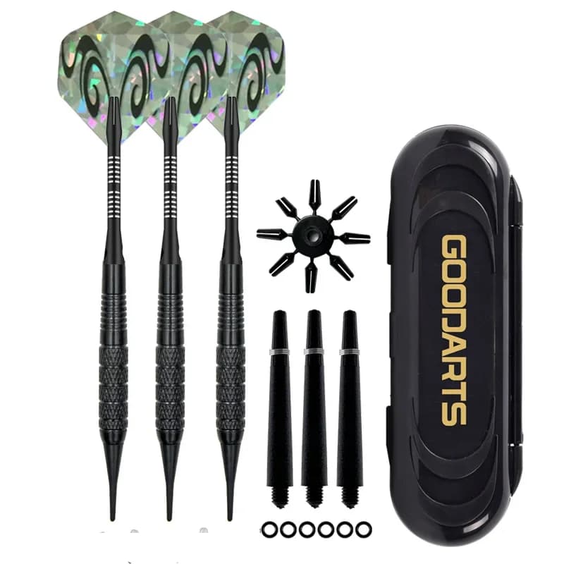 Freccette con Punta Morbida da 18g con Alette Quadrate Standard, Set Professionale di Freccette con Punta in Plastica per Giochi di Freccette Elettroniche