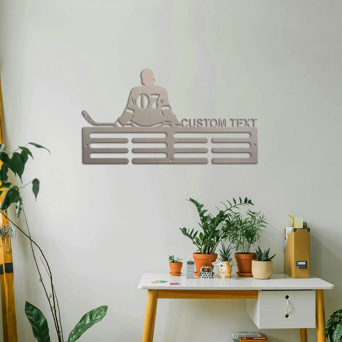 1pc Custom Ice Hockey Metal Medal Hook, Metal Wall Art, As Wedding Decor for Room Office, Party Decor, Best Gift for Friends