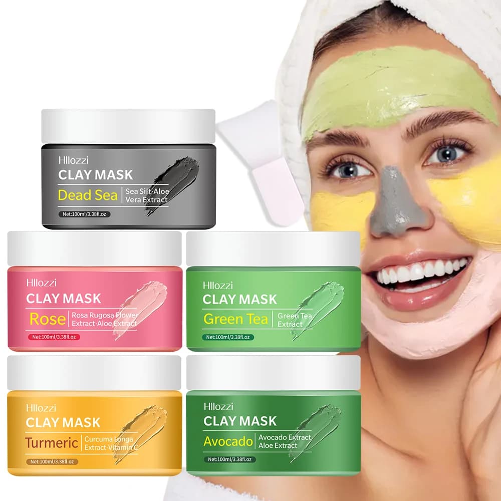 Turmeric Mud Mask - Green Tea Mud Mask - Dead Sea Mineral Mud Mask, Rose Mud Mask Spa Mask Set, Mask Gift Set