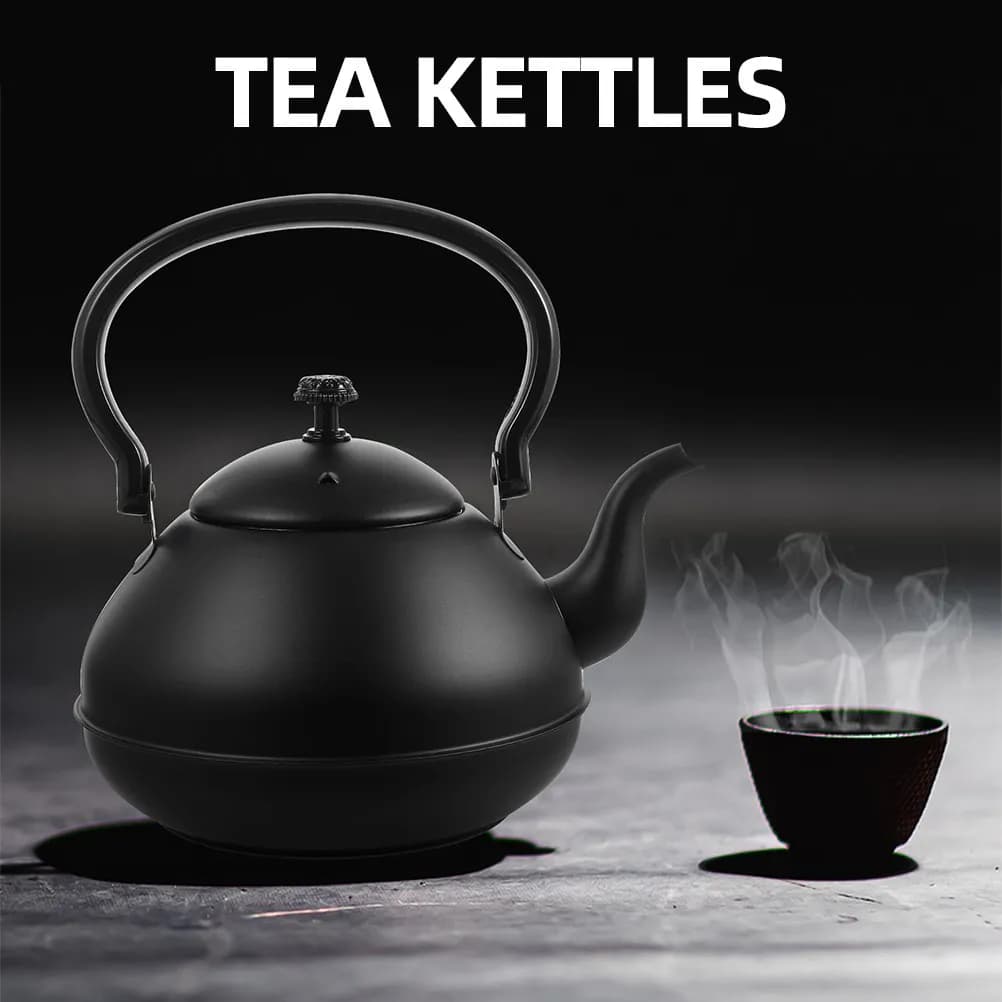 2L Thickened Food Grade Stainless Steel Stovetop Kettle for Gas Electric Ceramic Induction Halogen Wood Stoves Ergonomic Wooden