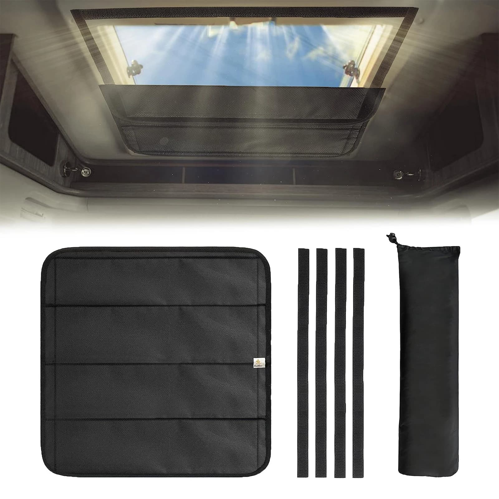 Copertura per bocchetta dell'aria massima in tessuto per installazione facile e coperture per bocchetta massima per camper per tetto 41 * 41 cm Cinghia in velcro