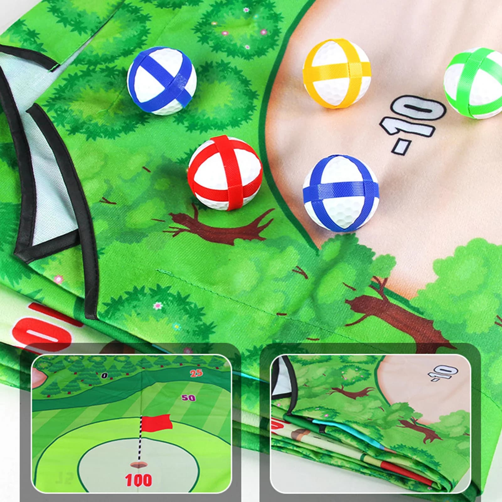 Set da Golf per Bambini Unisex con Supporto per Pratica, Tappetino da Battuta, Palline, Mazze e Altri Accessori per Interni ed Esterni